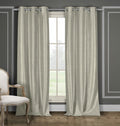 2-Piece Set: Blackout Faux Silk Foamback Room Darkening Grommet Window Curtains Pair Panel by DailySale