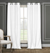 2-Piece Set: Blackout Faux Silk Foamback Room Darkening Grommet  Window Curtains Pair Panel
