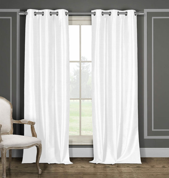 2-Piece Set: Blackout Faux Silk Foamback Room Darkening Grommet Window Curtains Pair Panel by DailySale