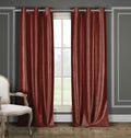 2-Piece Set: Blackout Faux Silk Foamback Room Darkening Grommet Window Curtains Pair Panel by DailySale