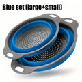 2-Piece Set: Circular Blue Suit Foldable Silicone Kitchen Drop Funnel by DailySale