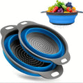 2-Piece Set: Circular Blue Suit Foldable Silicone Kitchen Drop Funnel by DailySale