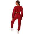 2-Piece Set: Drawstring Short Top Hooded Tops Sweatshirt Pants Set by DailySale