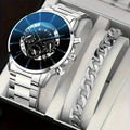 2-Piece Set: Exquisite Men's Quartz Timepieces And Fashionable Stainless Steel Watch Chains by DailySale