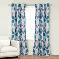 2-Piece Set: Floral Leaves Blackout Grommet Window Curtain Pair Panel by DailySale