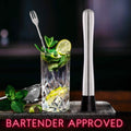 2-Piece Set: Hiware 10 Inch Stainless Steel Cocktail Muddler and Mixing Spoon Home Bar Tool Set by DailySale