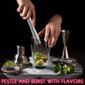 2-Piece Set: Hiware 10 Inch Stainless Steel Cocktail Muddler and Mixing Spoon Home Bar Tool Set by DailySale
