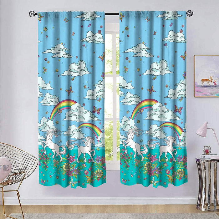 2-Piece Set: Kidz Mix Rainbow Unicorn Window Panel Pair by DailySale