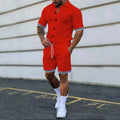 2-Piece Set: Men's Short Sleeve Plain Stripes Lapel by DailySale
