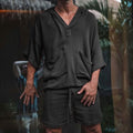 2-Piece Set: Men's Tracksuit Tennis Shirt Shorts and T Shirt Set Set Solid Color V Neck by DailySale