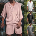 2-Piece Set: Men's Tracksuit Tennis Shirt Shorts and T Shirt Set Set Solid Color V Neck by DailySale