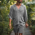 2-Piece Set: Men's Tracksuit Tennis Shirt Shorts and T Shirt Set Set Solid Color V Neck by DailySale