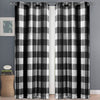 2-Piece Set: Plaid Heavy Blackout Thermal Grommet Window Curtain Pair Pane