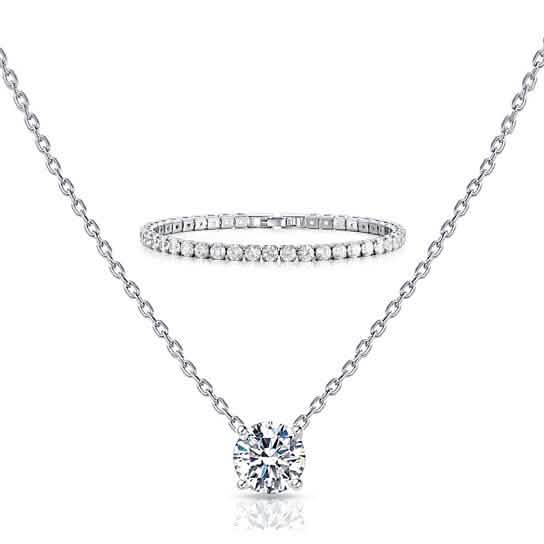 2-Piece Set: Round Cut Pendant with Round Cut Tennis Bracelet by DailySale