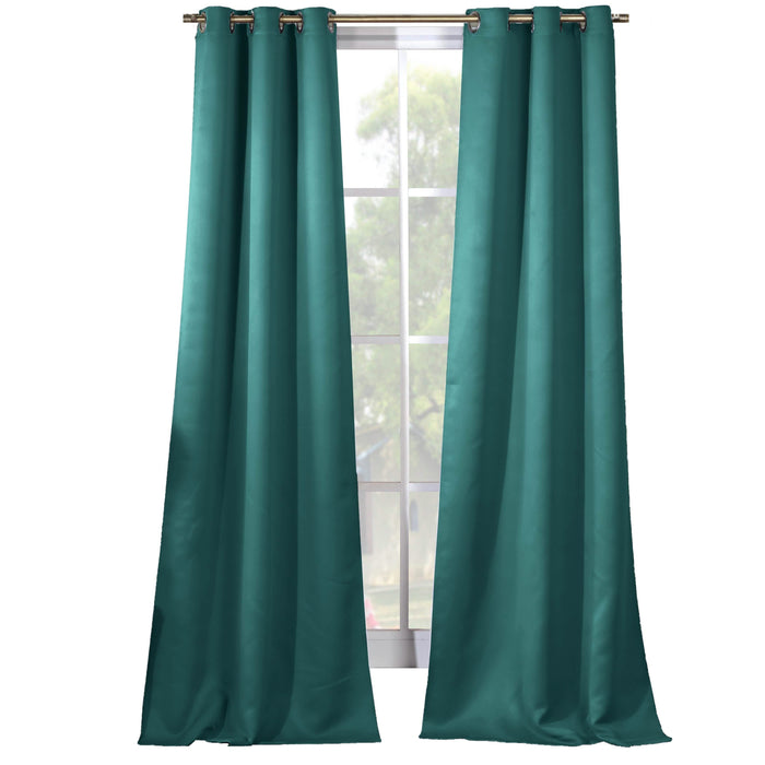 2-Piece Set: Solid Blackout Thermal Grommet Window Curtain Pair Panel by DailySale