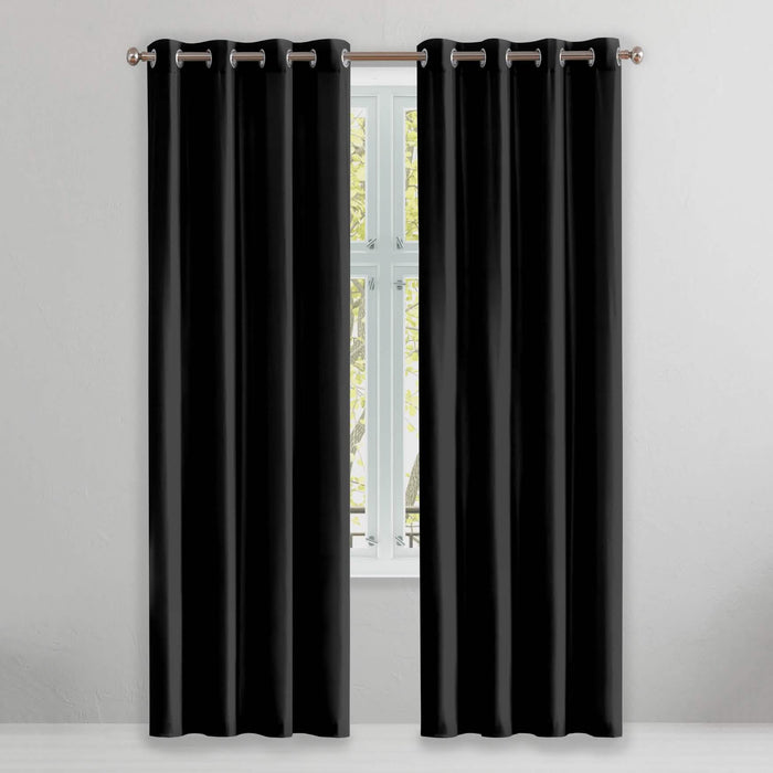 2-Piece Set: Solid Blackout Thermal Window Curtain Pair Panel by DailySale