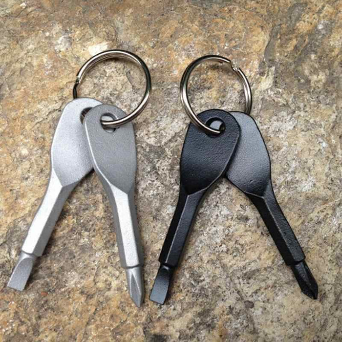 2-Piece Set: Stainless Keychain Pocket Tool Screwdriver Set by DailySale