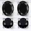 2-Piece Set: Sterling Silver Black Sapphire Studs