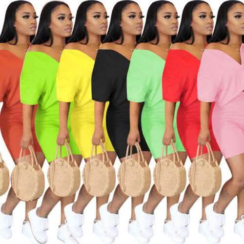2-Piece Set: Women Solid Color Short Sleeves Zipper Casual Jumpsuit Outfits by DailySale