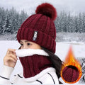 2-Piece Set: Women's Knitted Hat Scarf Caps Neck Warmer Winter Hat by DailySale