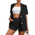 2-Piece Set: Women's Solid Color Blazer Shorts by DailySale