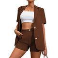 2-Piece Set: Women's Solid Color Blazer Shorts by DailySale