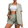 2-Piece Set: Women's Solid Color Blazer Shorts by DailySale