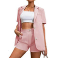 2-Piece Set: Women's Solid Color Blazer Shorts by DailySale