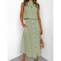 2-Piece Set: Women's Solid Color Casual Dress by DailySale