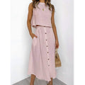 2-Piece Set: Women's Solid Color Casual Dress by DailySale
