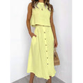 2-Piece Set: Women's Solid Color Casual Dress by DailySale