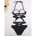 2-Piece Set: Women's Swimwear Bikini Push Up Open Back Solid Color by DailySale