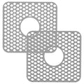 2-Piece: Silicon Grid Sink Mat with Central Drain Hole by DailySale