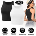 2-Piece: Women Sleeveless Cropped Tank top High Neck by DailySale