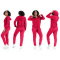 2-Piece: Women's Athleisure Fleece Jogger Sweatpants and Hoodie with Pocket Set by DailySale