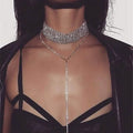 2-Piece: Women's Synthetic Diamond Y Necklace by DailySale