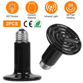 2-Pieces: 150W Infrared Reptile Heat Lamp No Light Emitting by DailySale