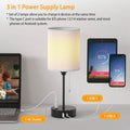 2-Pieces: Bedside Lamps 3 Color Modes USB C+A AC Output Ports Pull Chain by DailySale