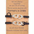 2-Pieces: Classic Vintage Handcuff Charm Friendship Bracelets by DailySale