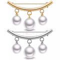 2-Pieces: Faux Pearl Neck Tie Pin Buckle Faux Pendant by DailySale
