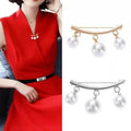 2-Pieces: Faux Pearl Neck Tie Pin Buckle Faux Pendant by DailySale