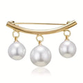 2-Pieces: Faux Pearl Neck Tie Pin Buckle Faux Pendant by DailySale