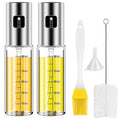 2-Pieces: Oil Dispenser Mister Refillable Stainless Steel Glass Vinegar with Measurement Oil Control Diet by DailySale