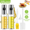 2-Pieces: Oil Dispenser Mister Refillable Stainless Steel Glass Vinegar with Measurement Oil Control Diet by DailySale