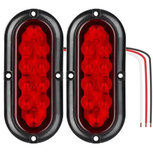 2-Pieces: Oval LED Brake Light 10 LED Lamp Stop Turn Tail Light by DailySale