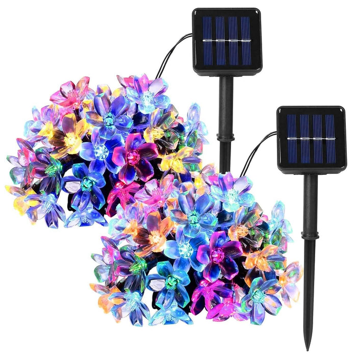 2-Pieces: Solar Power String Lights 50 LED Beads Fairy Sakura Flower by DailySale