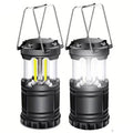 2-Pieces: Super Bright LED Camping Lantern - Portable and Collapsible Emergency Flashlight with Battery Power by DailySale