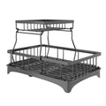 2-Tier Dish Rack Drainer Organizer Set with Utensil Cup Holder Rack Swivel Spout by DailySale
