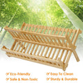 2-Tier Foldable Bamboo Dish Drying Rack by DailySale