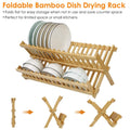 2-Tier Foldable Bamboo Dish Drying Rack by DailySale
